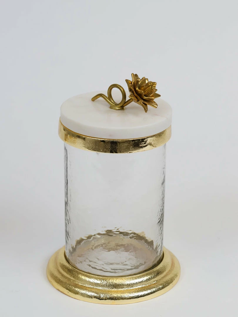 Inspire Me! Home Decor Gold Or Silver Canisters With Floral Lotus Lid (2 Colors) 11 Inspire Me! Home Decor Gold Or Silver Canisters With Floral Lotus Lid (2 Colors)