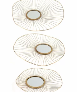 Inspire Me! Home Decor Gold Asymmetrical Circle Mirrors (Set Of 3 - 3 Different Sizes)