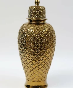Inspire Me! Home Decor Gold Ginger Jar Lattice Design (2 Sizes)