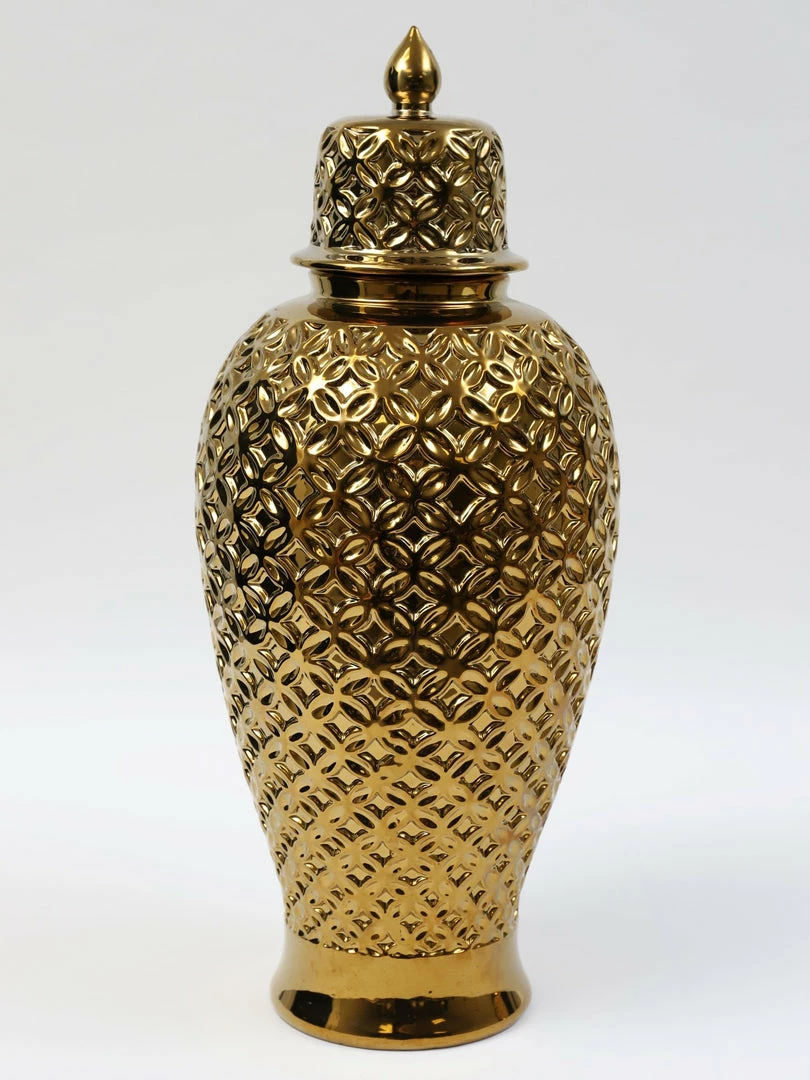 Inspire Me! Home Decor Gold Ginger Jar Lattice Design (2 Sizes) 4 Inspire Me! Home Decor Gold Ginger Jar Lattice Design (2 Sizes)