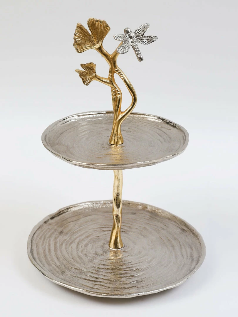 Inspire Me! Home Decor Gold Two-Tone Dragonfly Cake Stand 4 Inspire Me! Home Decor Gold Two-Tone Dragonfly Cake Stand