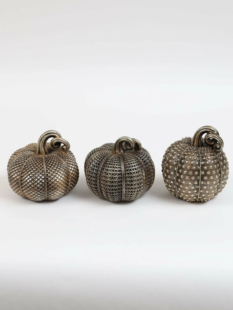 Inspire Me! Home Decor Antique Gold Resin Pumpkin (3 Styles) 4 Inspire Me! Home Decor Antique Gold Resin Pumpkin (3 Styles)