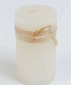 Inspire Me! Home Decor Cream Textured Pillar Candle (2 Sizes)