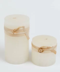 Inspire Me! Home Decor Cream Textured Pillar Candle (2 Sizes)