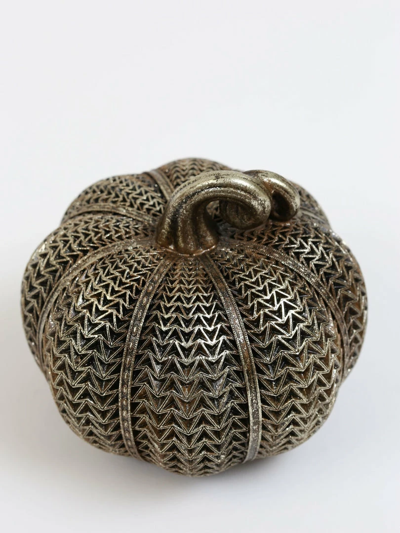 Inspire Me! Home Decor Antique Gold Resin Pumpkin (3 Styles) 6 Inspire Me! Home Decor Antique Gold Resin Pumpkin (3 Styles)