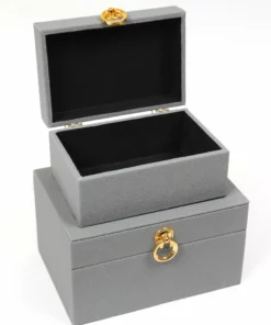 Inspire Me! Home Decor Set Of 2 Faux Leather Boxes W/ Gold Accent (2 Colors) 13 Inspire Me! Home Decor Set Of 2 Faux Leather Boxes W/ Gold Accent (2 Colors)