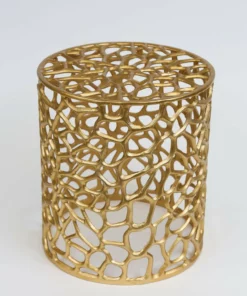 Inspire Me! Home Decor Openwork Coral Gold Sidetables (Set Of 2)