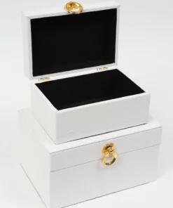 Inspire Me! Home Decor Set Of 2 Faux Leather Boxes W/ Gold Accent (2 Colors) 12 Inspire Me! Home Decor Set Of 2 Faux Leather Boxes W/ Gold Accent (2 Colors)