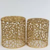 Inspire Me! Home Decor Openwork Coral Gold Sidetables (Set Of 2)