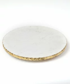 Inspire Me! Home Decor Large Marble Lazy Susan With Gold Edge