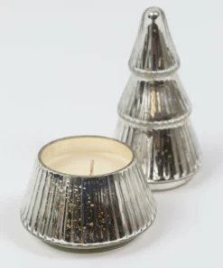 Inspire Me! Home Decor Etched Mercury Glass Tree Candle