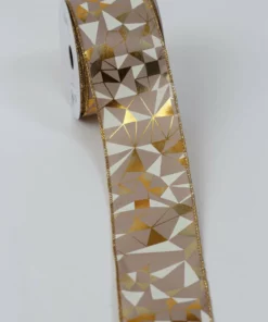 Inspire Me! Home Decor Beige, White & Gold Ribbon