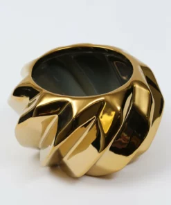 Inspire Me! Home Decor Gold Wavy Design Vase (2 Sizes)