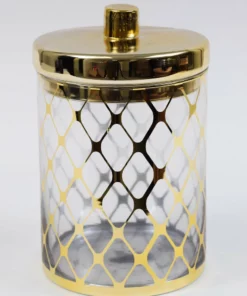 Inspire Me! Home Decor Glass Jar W/ Gold Lid (2 Sizes & 2 Colors)