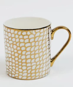 Inspire Me! Home Decor 14 Oz. Detailed Abstract Gold Pattern Print Mugs (6 Designs)