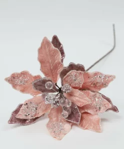 Inspire Me! Home Decor Floral Stems Light Pink & Mauve Poinsettia Stem
