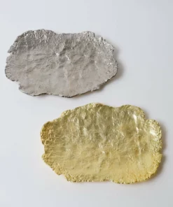 Inspire Me! Home Decor Metal Textured Edge Tray (2 Colors) Gold