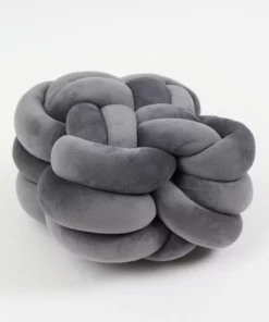 Inspire Me! Home Decor Pillows Gray Velvet Knot Pillow