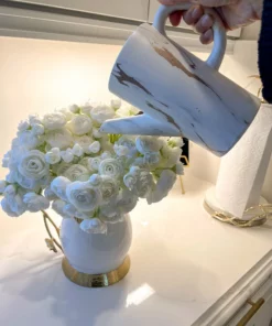 Inspire Me! Home Decor Ceramic Marble Watering Can/Pitcher