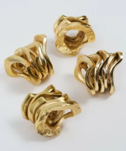Inspire Me! Home Decor Wavy Stacked Napkin Ring (2 Colors) Gold