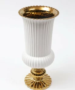 Inspire Me! Home Decor Gold White Linear Vase (2 Colors)
