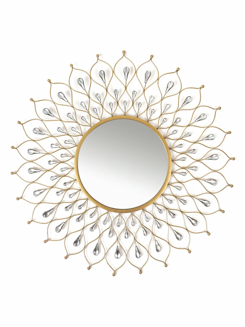 Inspire Me! Home Decor Golden Jeweled Sunburst MIrror 4 Inspire Me! Home Decor Golden Jeweled Sunburst MIrror