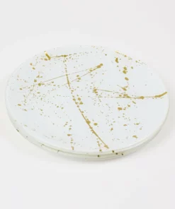 Inspire Me! Home Decor Gold And White Opaque Charger