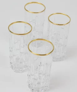 Inspire Me! Home Decor Set Of 4 Glasses With Gold Rim