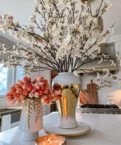 Inspire Me! Home Decor Floral Stems 51" White Cherry Blossom Stem