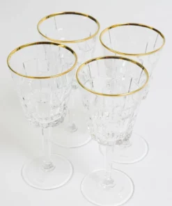 Inspire Me! Home Decor Set Of 4 Goblets With Gold Rim