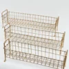 Inspire Me! Home Decor Footed Gold Wired Rectangular Basket (3 Sizes)
