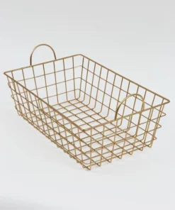 Inspire Me! Home Decor Gold Rectangular Wired Basket (3 Sizes)