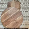 Inspire Me! Home Decor Gold Round Wood Charcuterie Board With Textured Design " From Pops Of Color Home Collection"