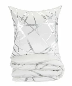 Cloud9d BEDDING Rica Ivory And Silver Duvet (2 Sizes)