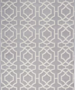 Nourison Joli Area Rug - Grey/White (3 Sizes) PILLOWS, RUGS, & THROWS