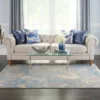 Nourison Joli Area Rug - Ivory/Blue/Grey (3 Sizes) PILLOWS, RUGS, & THROWS