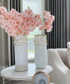 Inspire Me! Home Decor White Glass Vase With Mesh Design (2 Styles) "From Pops Of Color Home Collection"