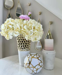 Inspire Me! Home Decor Textured Design Vase With White Marble Base (2 Colors) "From Pops Of Color Home Collection"