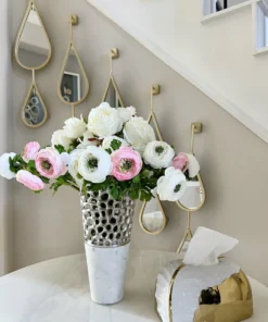 Inspire Me! Home Decor Textured Design Vase With White Marble Base (2 Colors)