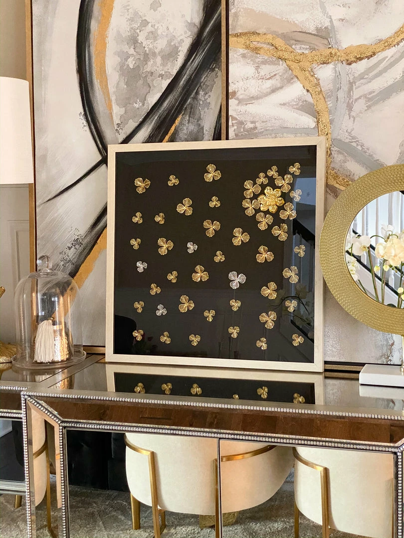 Inspire Me! Home Decor WALL ART & MIRRORS Black Wall Art With Gold And Silver Metal Flowers 3 Inspire Me! Home Decor WALL ART & MIRRORS Black Wall Art With Gold And Silver Metal Flowers