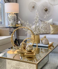 Inspire Me! Home Decor Circular Gold Metal Candle Holder (2 Sizes)