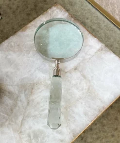Inspire Me! Home Decor Large Silver Magnifying Glass With Textured Glass Handle