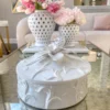 Inspire Me! Home Decor White Floral Ceramic Covered Box