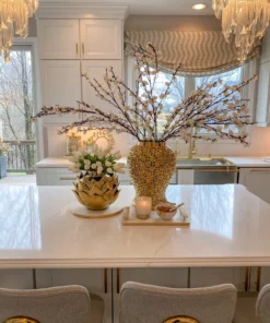 Inspire Me! Home Decor Gold Edged Round Marble Tray 8 Inspire Me! Home Decor Gold Edged Round Marble Tray