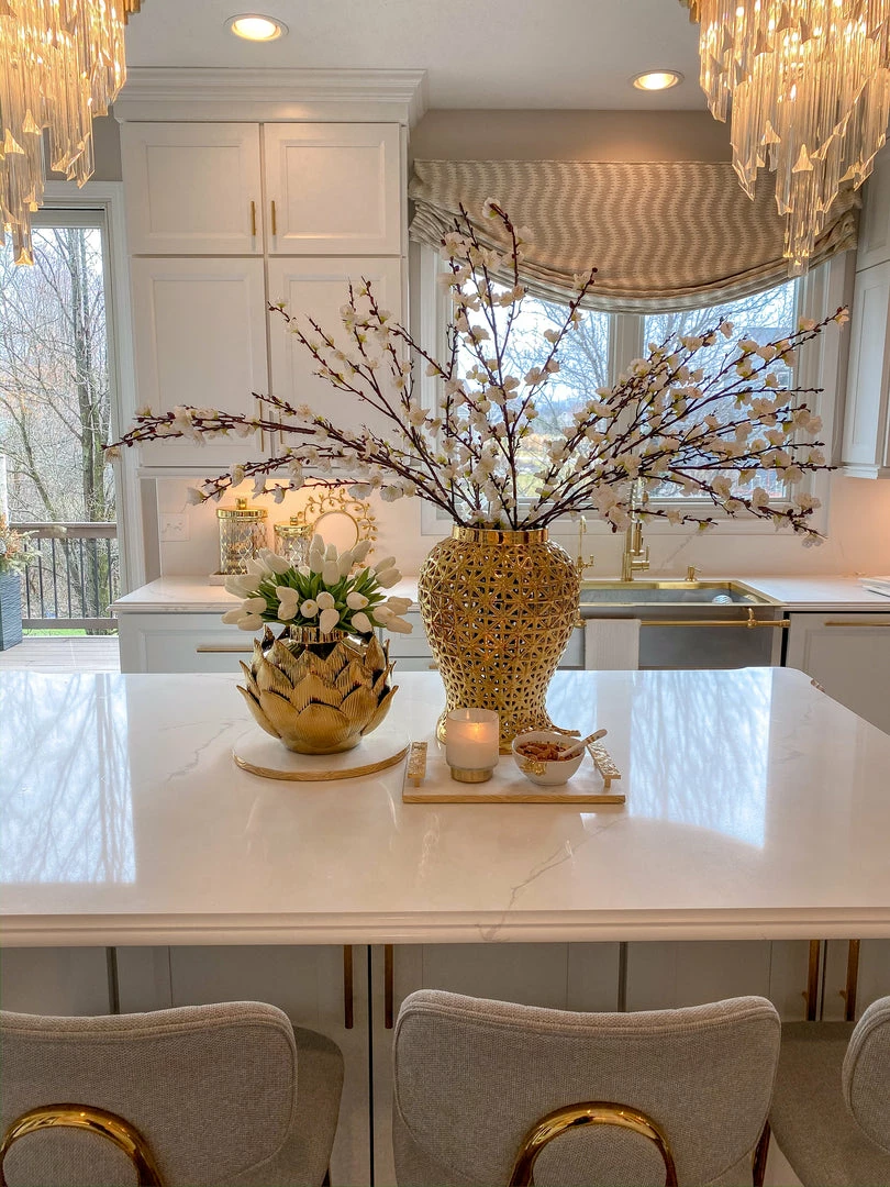 Inspire Me! Home Decor Gold Edged Round Marble Tray 5 Inspire Me! Home Decor Gold Edged Round Marble Tray