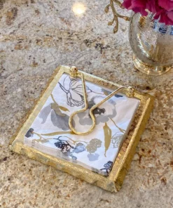 Inspire Me! Home Decor Marble Napkin Holder With Gold Detailing