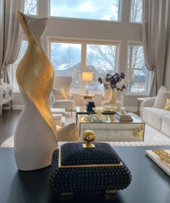 Inspire Me! Home Decor Gold And White Twisted Vase (2 Sizes) 28 Inspire Me! Home Decor Gold And White Twisted Vase (2 Sizes)