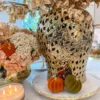 Inspire Me! Home Decor Orange Velvet Mini Pumpkin With Gold Stem