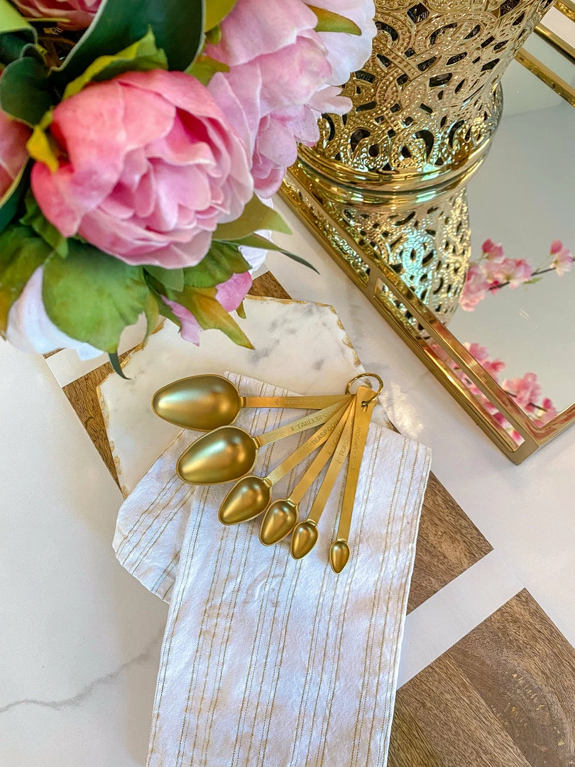 Inspire Me! Home Decor Gold Almond Shape Measuring Spoons 3 Inspire Me! Home Decor Gold Almond Shape Measuring Spoons