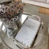 Inspire Me! Home Decor Marble Coasters W/ Silver Trim And Tray Set